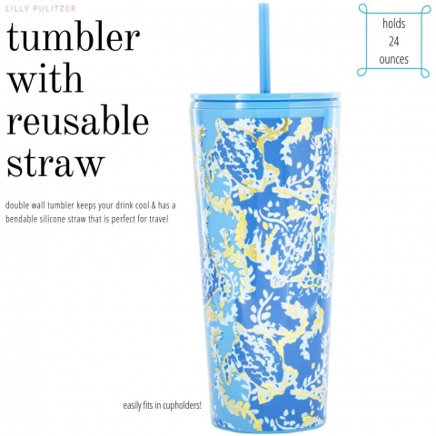 Lilly Pulitzer 710 mL elik Termos(Mavi)