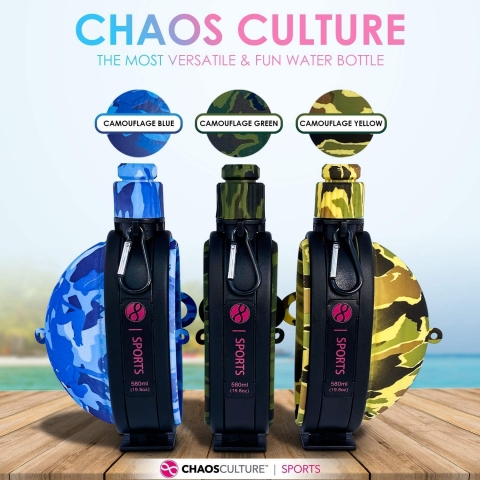 Chaos Culture 585 mL Silikon Termos(Mavi)