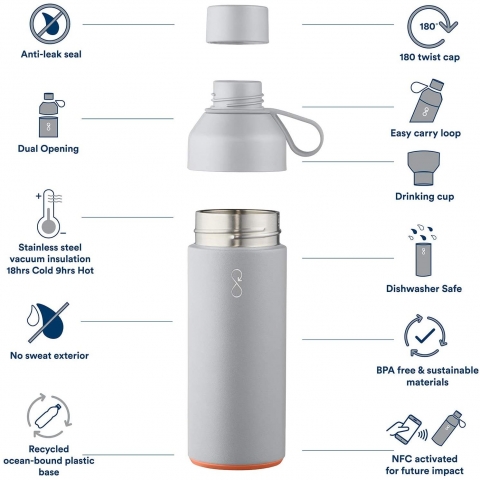 Ocean Bottle 500 mL elik Termos(Gri)