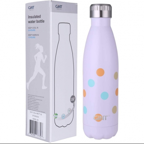 GiNT 500ml elik Termos(Beyaz Desenli)