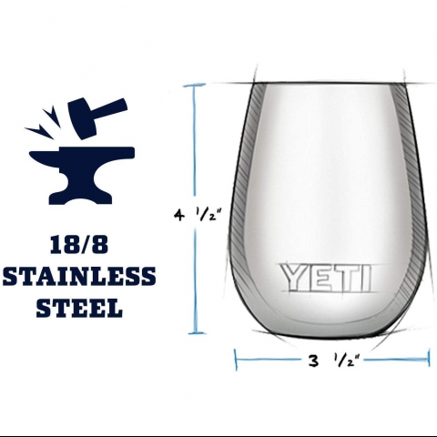 YETI 295.74ml elik Termos(Ak Mavi)