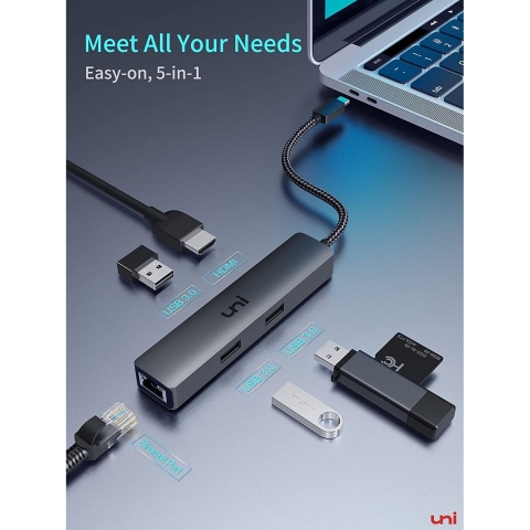 Uni 5 Portlu USB C Hub