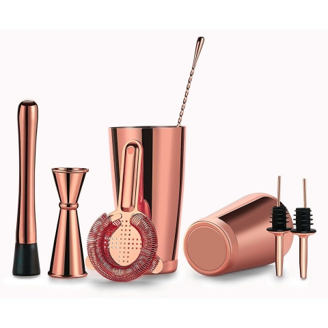 VB VINOBRAVO Boston Kokteyl Shaker Set (Rose Gold)