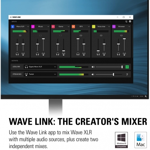 Elgato Wave XLR Mic to USB-C in Audio Mixer