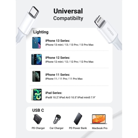 UGREEN USB C to Lightning Kablo (1M)