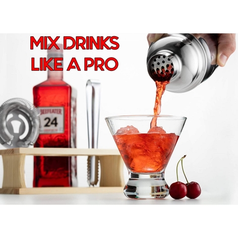 Modern Mixology 7 Para Paslanmaz elik Shaker Seti (Gm)