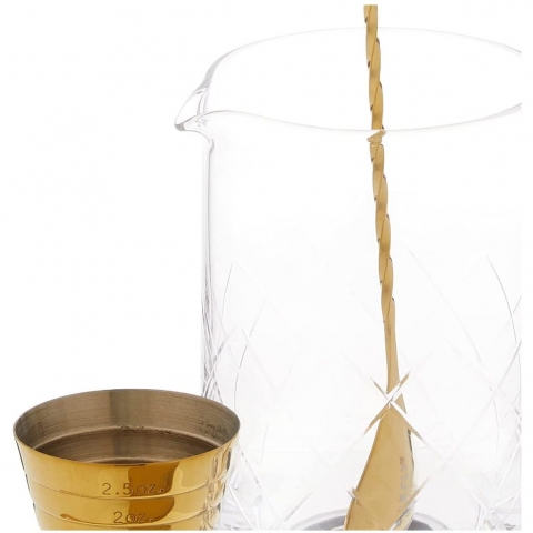 Barfly 3 Para Paslanmaz elik Kokteyl Seti (Gold)