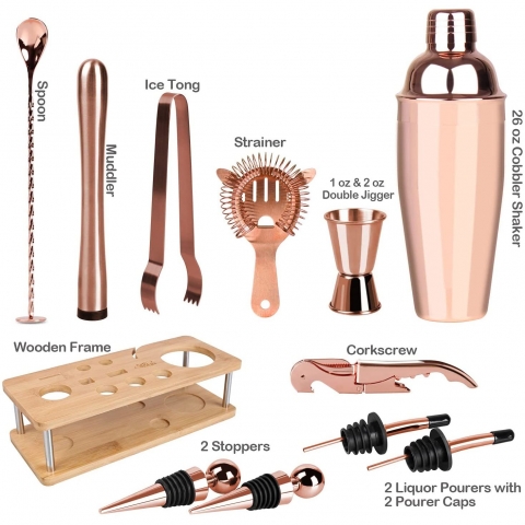 Artestia 13 Para Paslanmaz elik Shaker Seti (Rose Gold)