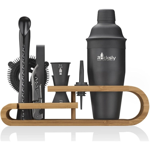 ROCKSLY 10 Para Paslanmaz elik Shaker Seti (Black)