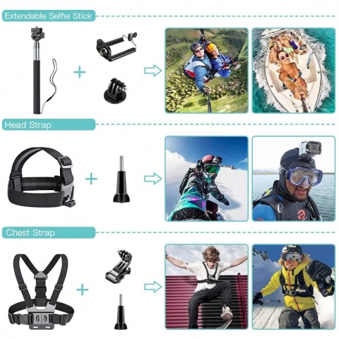 SmilePowo 48 Para GoPro Aksesuar Seti