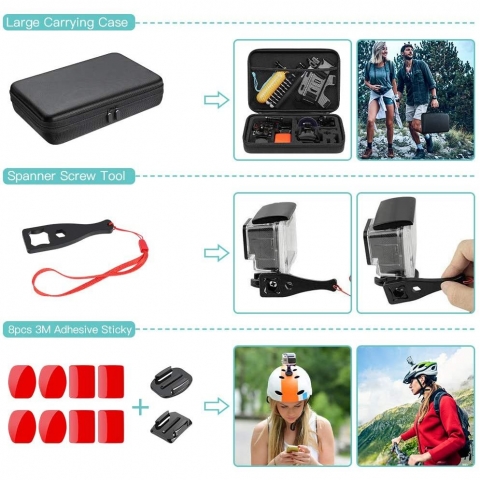 SmilePowo 48 Para GoPro Aksesuar Seti