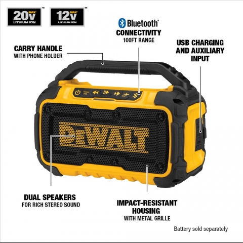 DEWALT DCR010 20V Maksimum Bluetooth Hoparlr