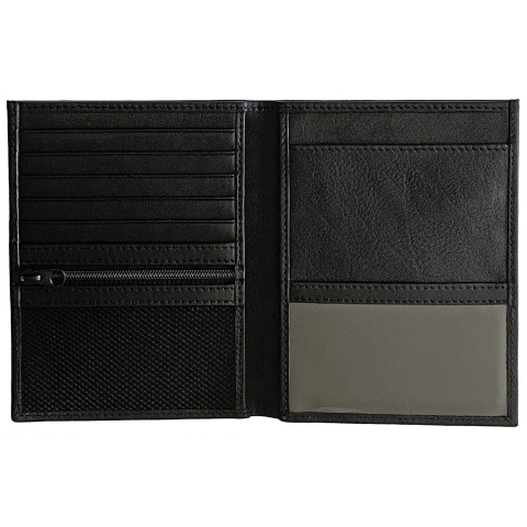 123 Cheap Checks RFID Korumal� Erkek Deri Pasaportluk (Siyah)