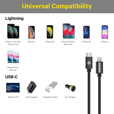 Kanex USB C to Lightning Kablo-Black