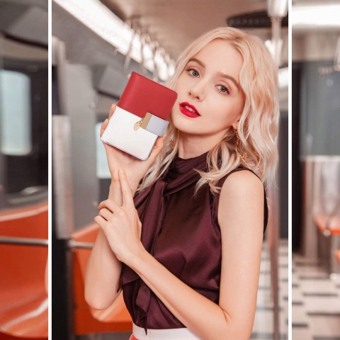 BAIGIO RFID Korumal� Kad�n Deri C�zdan (Pembe)