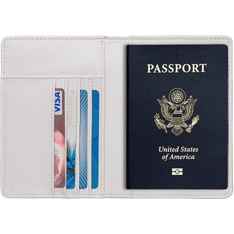 AGBIADD RFID Korumal Erkek Deri Pasaportluk (Beyaz)