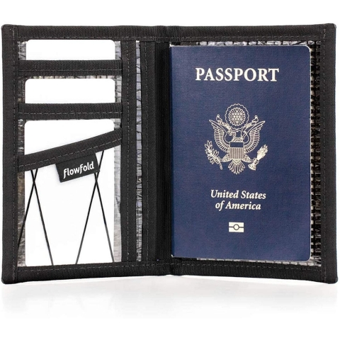 Flowfold RFID Korumal Erkek Nylon Pasaportluk (Yeil)