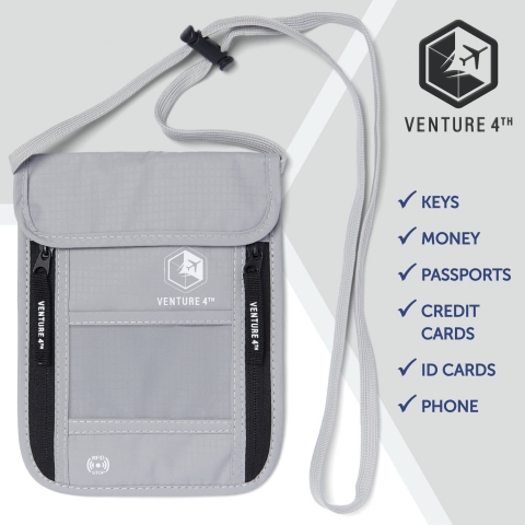 VENTURE 4TH RFID Korumal Erkek Nylon Czdan (Gri)