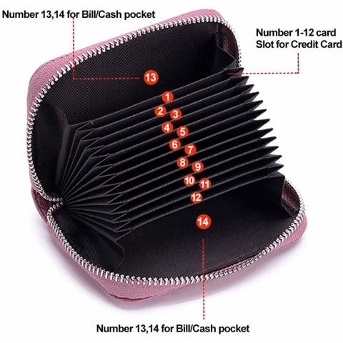 EASTNIGHTS RFID Korumal Kadn Deri Czdan (Pembe)