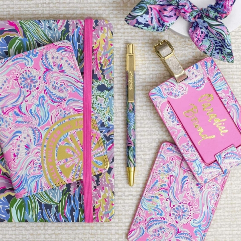 Lilly Pulitzer RFID Korumal Kadn Deri Czdan (Pink)