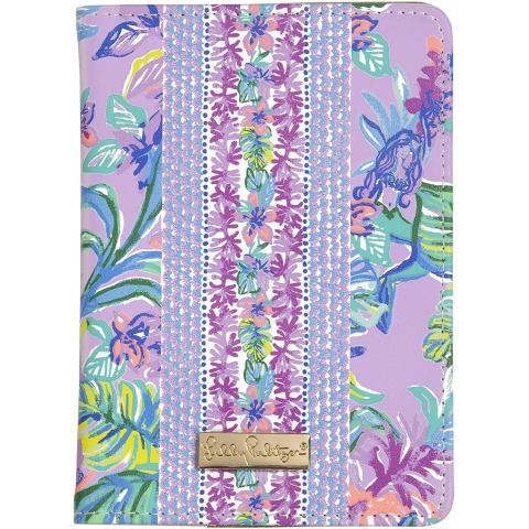 Lilly Pulitzer RFID Korumal Kadn Deri Czdan (Mor)