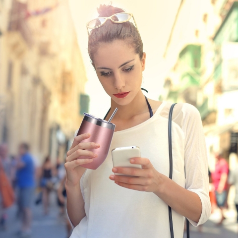 Skylety Paslanmaz �elik ��ki Termosu (2 Adet) (Rose Gold)