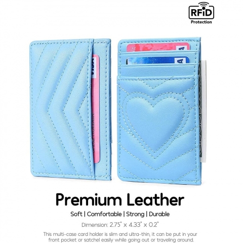 AUNER LEATHER RFID Korumal Erkek Deri Kartlk (Mavi)