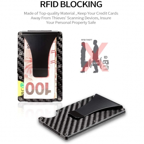 NEW-BRING RFID Korumal Erkek Alminyum Kartlk (Siyah)