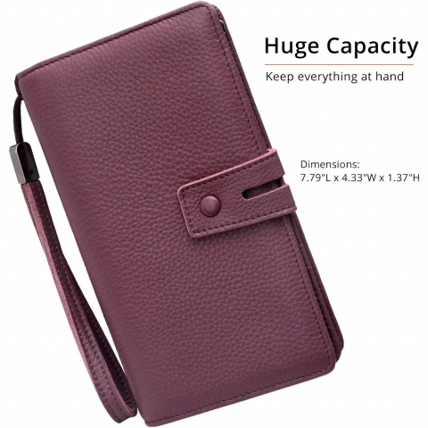 Bveyzi RFID Korumal� Kad�n Deri C�zdan (Mor)