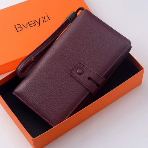 Bveyzi RFID Korumal� Kad�n Deri C�zdan (Mor)