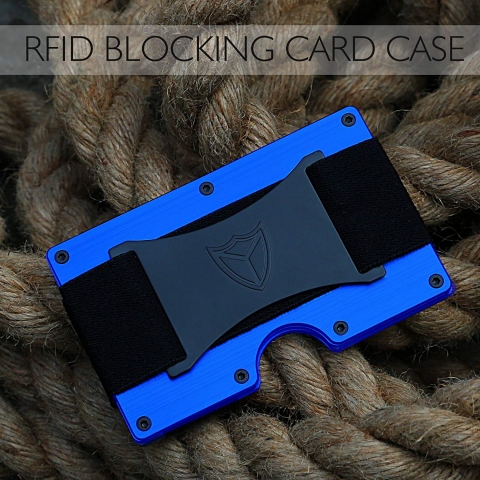 DONWORD RFID Korumal Erkek Alminyum Kartlk (Mavi)