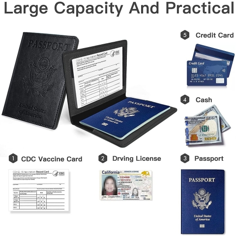 Cokokert  RFID Korumal Erkek Deri Pasaportluk (Siyah)