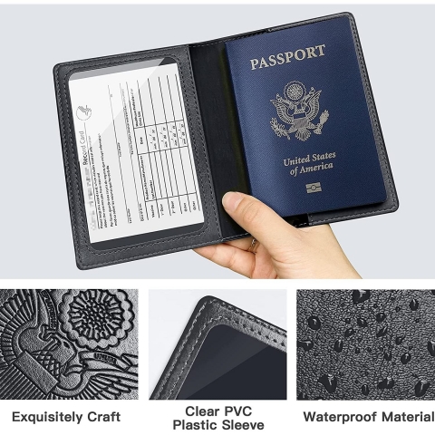 Cokokert  RFID Korumal Erkek Deri Pasaportluk (Siyah)