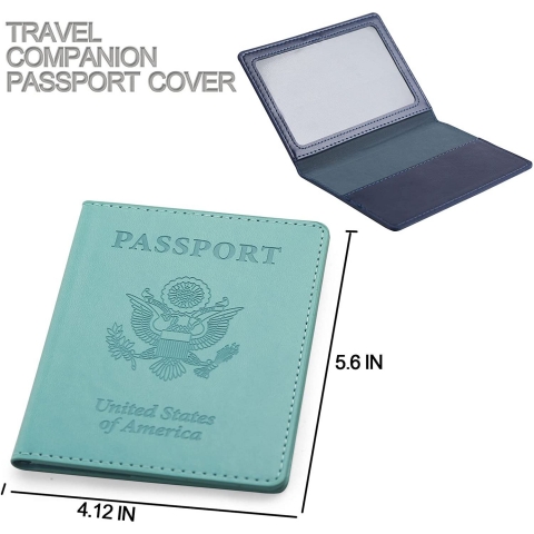 Mokrol RFID Korumal Kadn Deri Pasaportluk (Yeil)