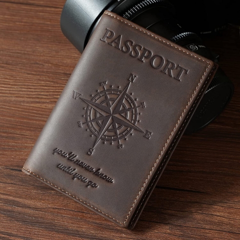 POLARE ORIGINAL RFID Korumal Erkek Deri Pasaportluk(Kahverengi)