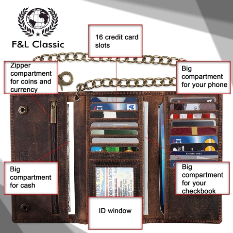 F&L CLASSIC RFID Korumal Erkek Deri Czdan (Kahverengi)