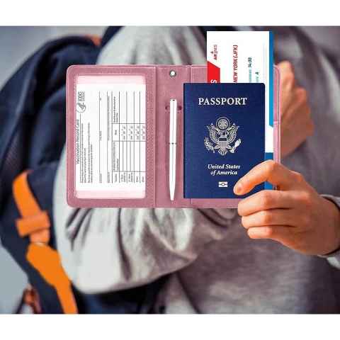 JanCalm RFID Korumal Erkek Deri Pasaportluk (Pembe)