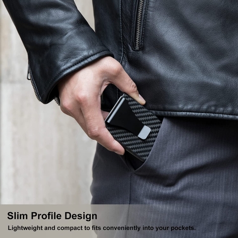 Xarbon RFID Korumal Erkek Karbonfiber Kartlk (Siyah)