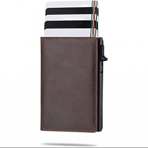 Omni XYZ RFID Korumal Erkek Carbonfiber Czdan (Kahverengi)