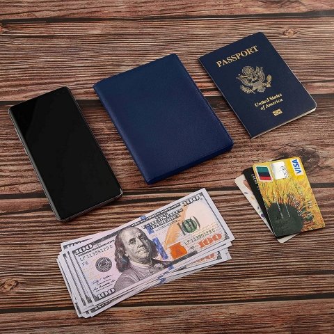 oakxco RFID Korumal Erkek Deri Pasaportluk (Lacivert)