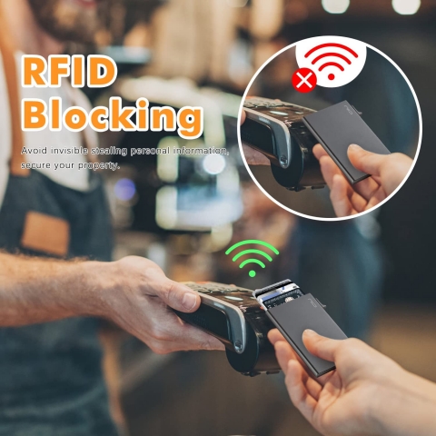 NIID RFID Korumal Erkek Deri Czdan (Siyah)