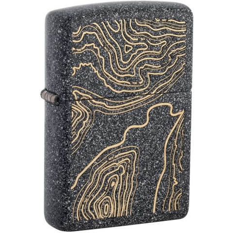 Zippo Topo Map Design Iron Stone Pocket akmak