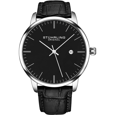 Stuhrling Original Erkek Calfskin Saat (Siyah)