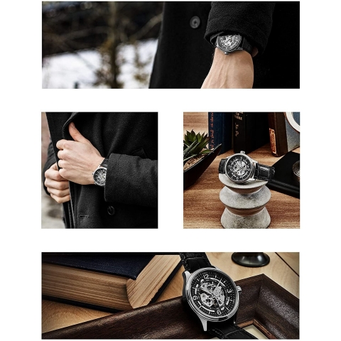 Stuhrling Original Automatic Skeleton Saat (Siyah/2)