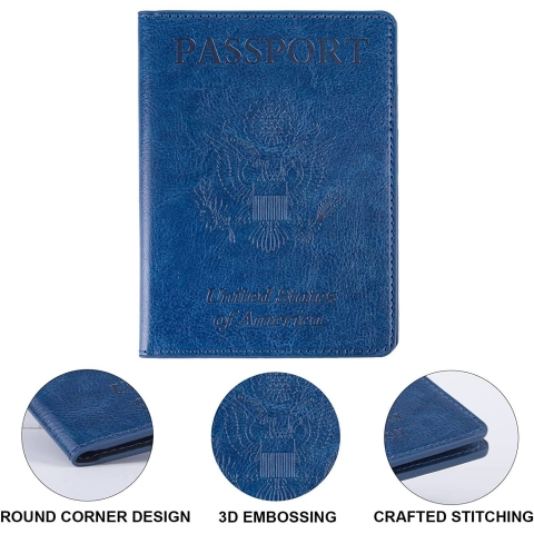 Beanumerous RFID Korumal� Erkek Deri Kartl�k (Mavi)