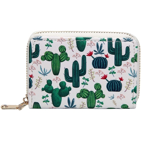 KUKOO RFID Korumal� Kad�n Deri C�zdan (Ye�il)