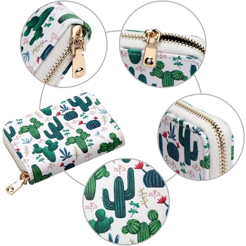 KUKOO RFID Korumal� Kad�n Deri C�zdan (Ye�il)