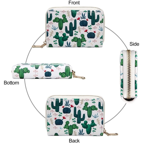 KUKOO RFID Korumal� Kad�n Deri C�zdan (Ye�il)