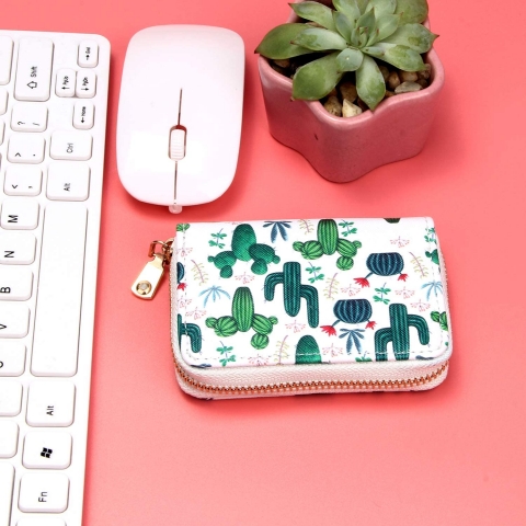 KUKOO RFID Korumal� Kad�n Deri C�zdan (Ye�il)