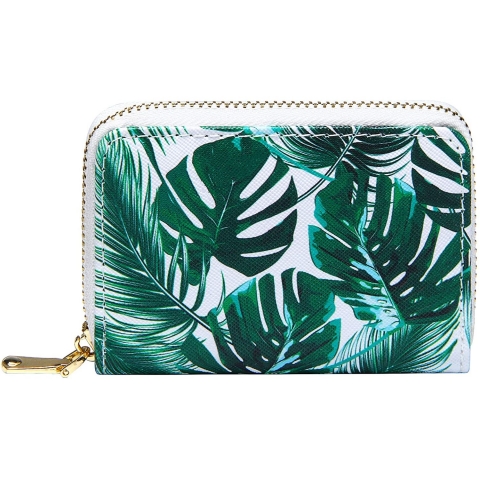 KUKOO RFID Korumal� Kad�n Deri C�zdan (Ye�il)